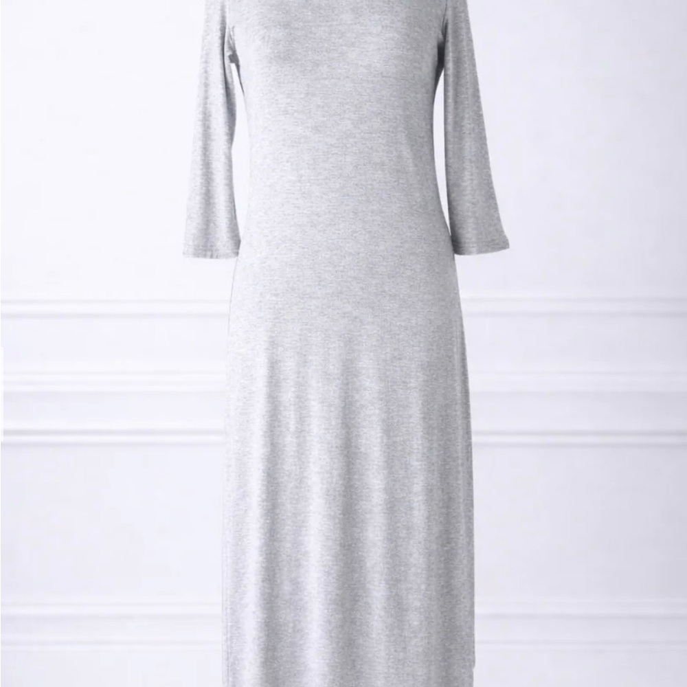 NUGGLES Simple Layering Midi Dress Dark Grey